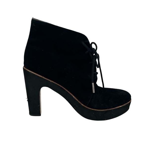 Michael Kors Black Leather Suede Platform Booties Size 7 1/2 Women’s - Picture 6 of 12